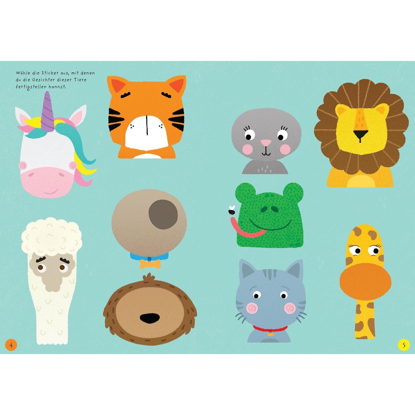 Usborne Mein Immer-wieder-Stickerbuch: Lustige Gesichter 3+
