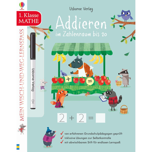 Usborne Mein Wisch-und-weg-Lernspaß: Addieren im Zahlenraum bis 20
