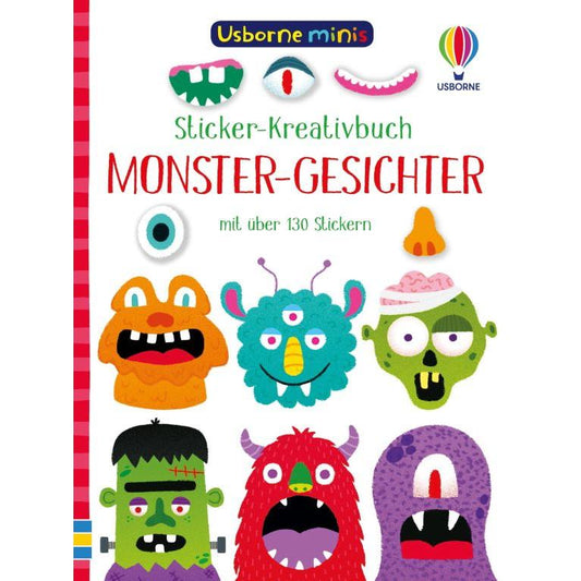 Usborne Minis Sticker–Kreativ Buch: Monster Gesichter