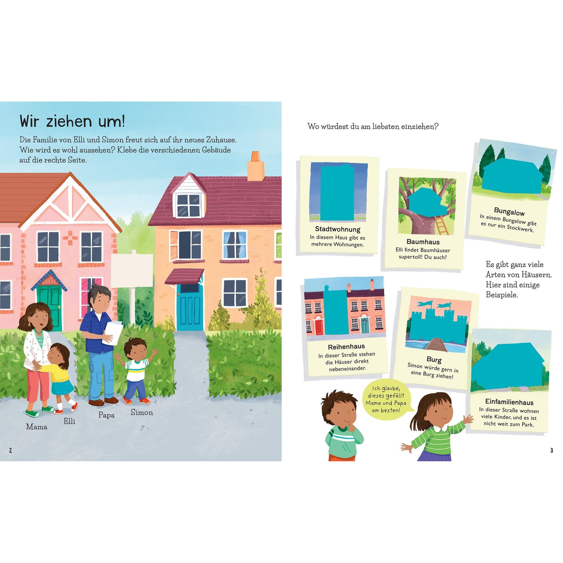 Usborne mein erstes Stickerbuch - wir ziehen um