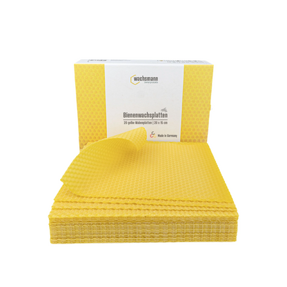 Wachsmann Bienenwachsplatte, 100 % Bienenwachs 1 Stück, 15 x 20 cm, Wachsplatten