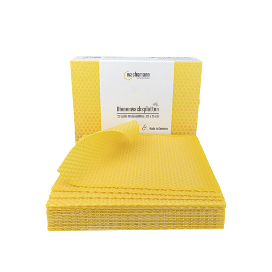 Wachsmann Bienenwachsplatte, 100 % Bienenwachs 1 Stück, 15 x 20 cm, Wachsplatten