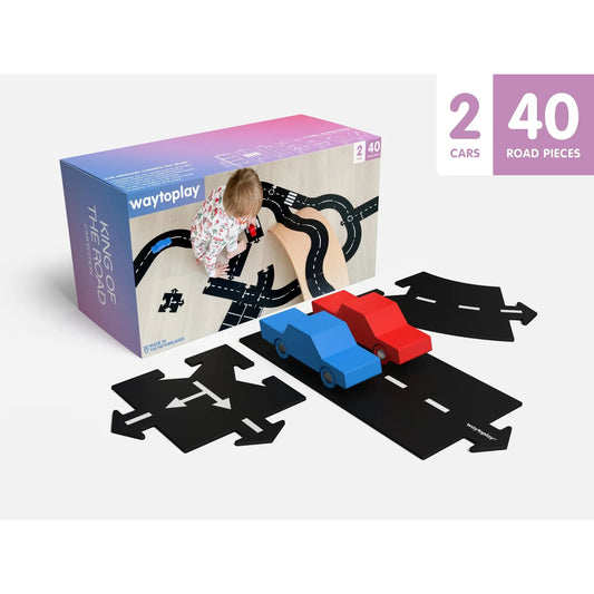 Waytoplay Set King of Road 40 flexible Straßen 2 Autos