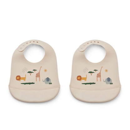 Liewood Tilda Printed Bib 2 Stück Safari Sandy Mix