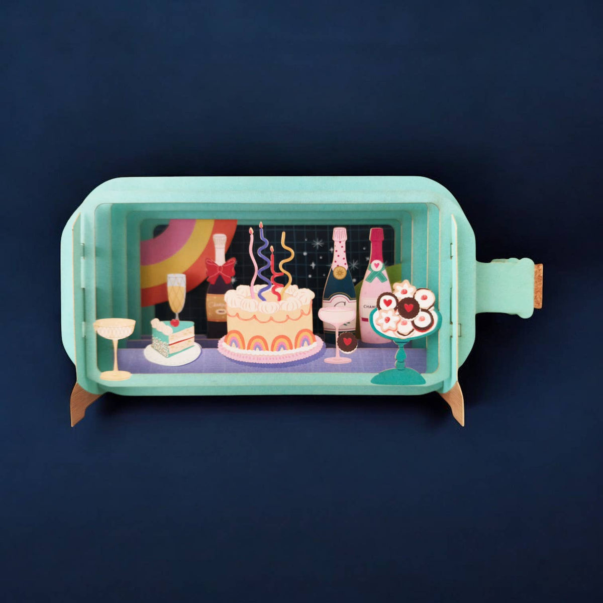 Pop-up Grußkarte mit Kuchenmotiv