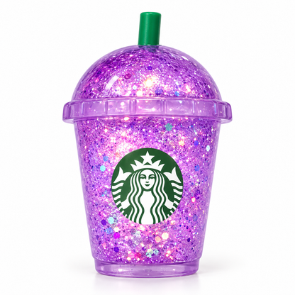 Squishy Cup mit Glitzer | rosa, blau, violett und grün