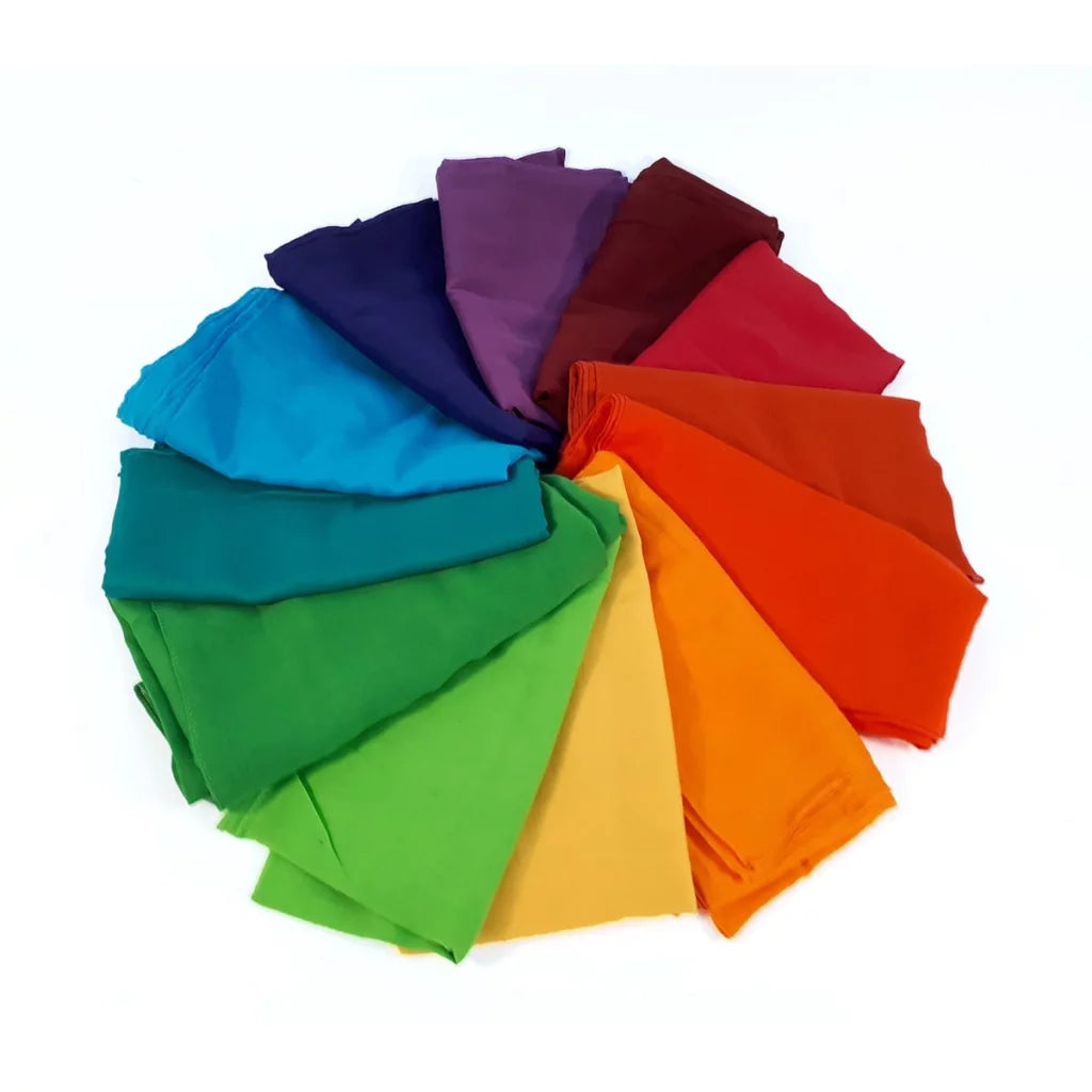 Bauspiel 12 Farbkreistücher bunt Baumwolle