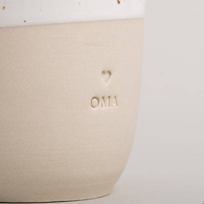 Eulenschnitt Becher Oma