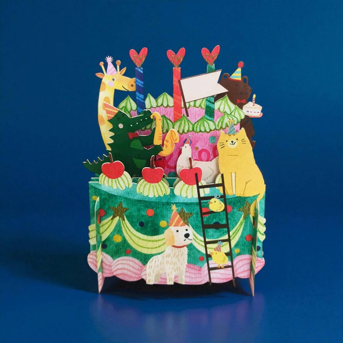 3D-Popup-Karte für Kinder: Tierkuchen