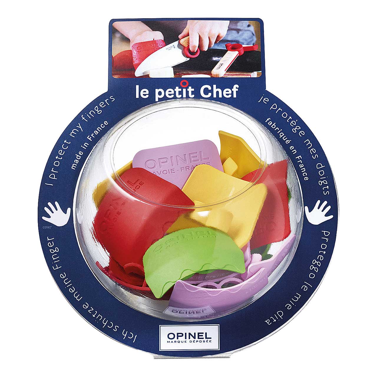 Opinel Kindermesser Le Petit Chef Fingerschutz farblich sortiert