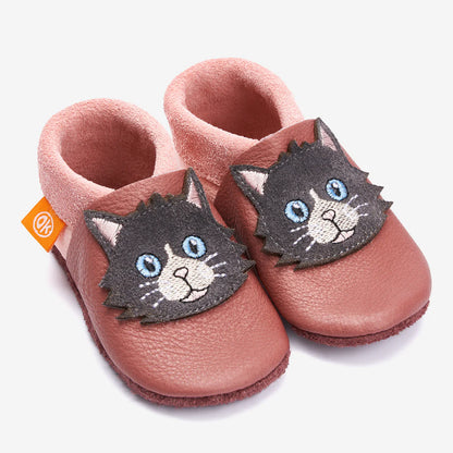 Orangenkinder Lederhausschuhe Mia die Katze