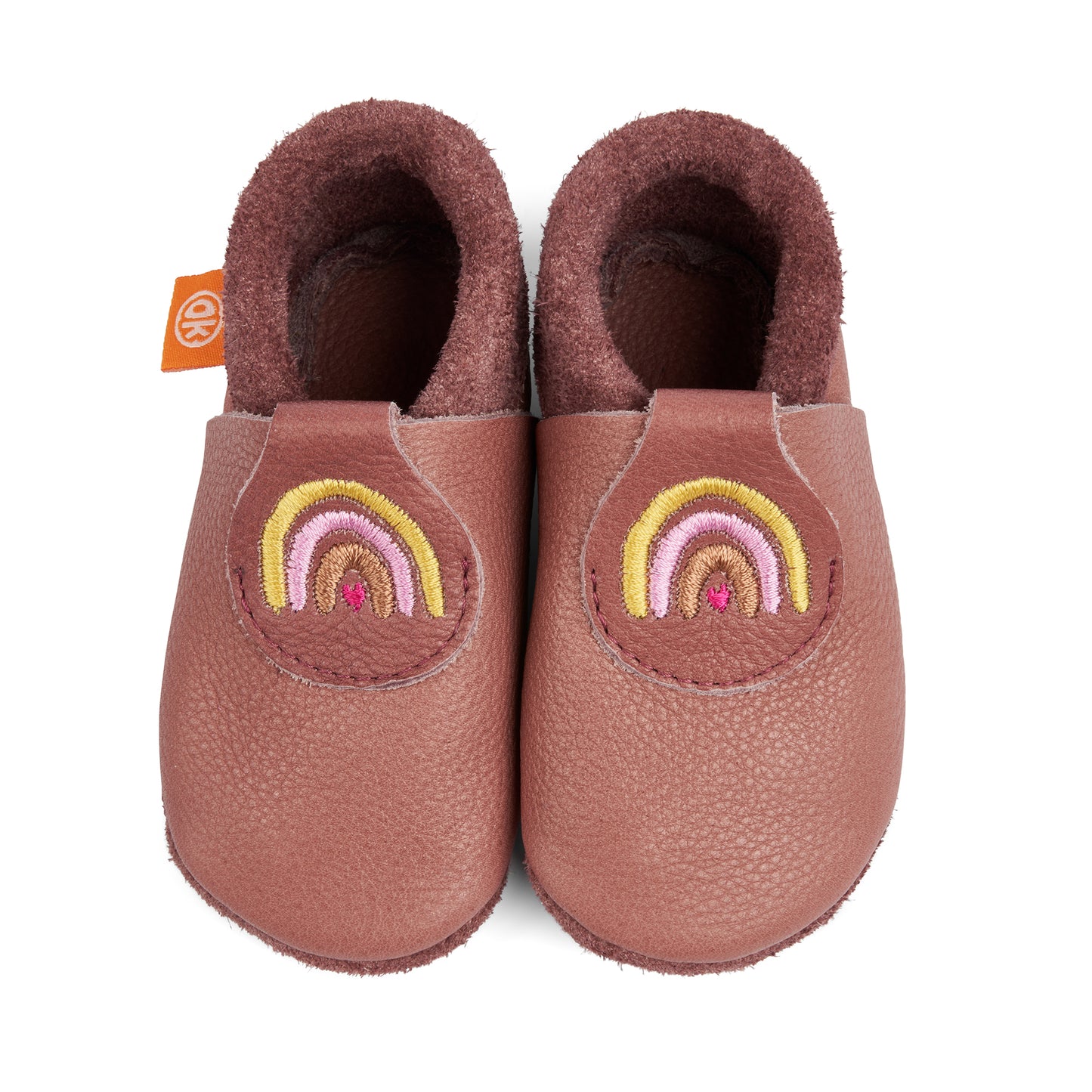 Orangenkinder Lederhausschuhe Reginchen der Regenbogen
