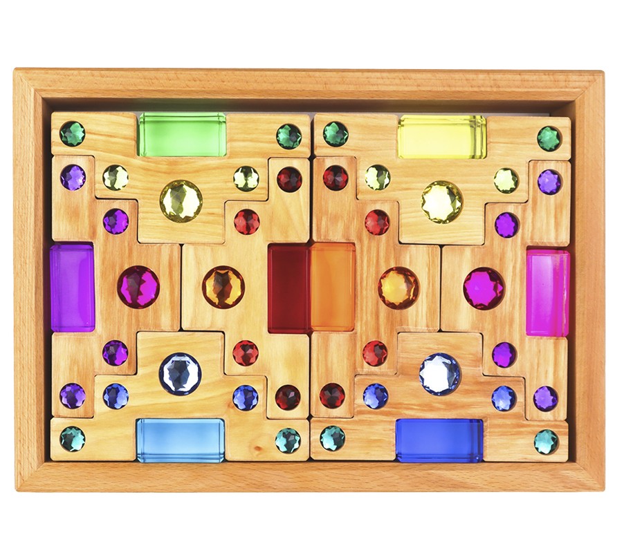 Bauspiel Farbtreppe mit Lichtbauquadern 32 Teile