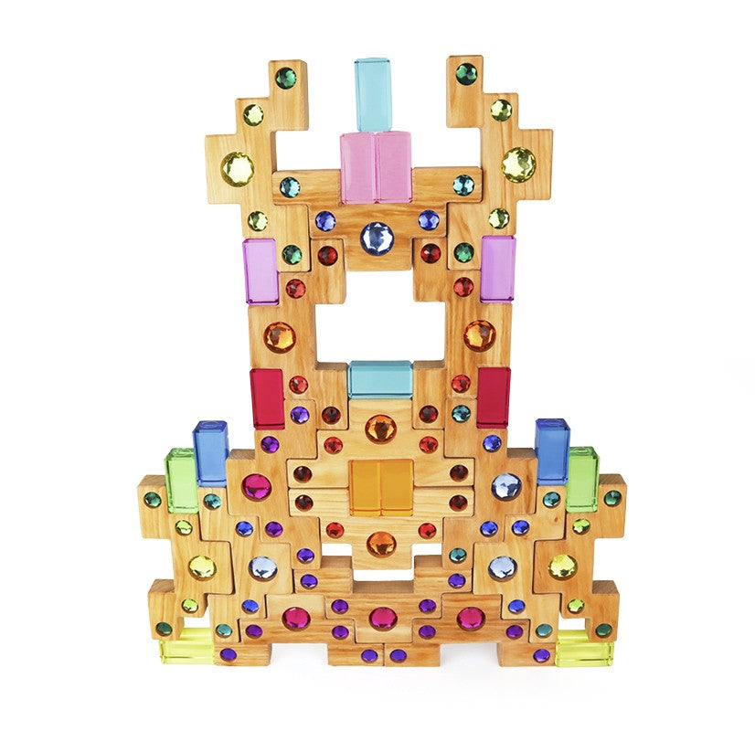 Bauspiel Farbtreppe mit Lichtbauquadern 32 Teile