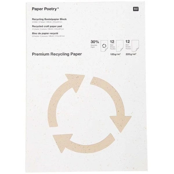 Rico Design Paper Poetry Recycling Bastelpapier Block