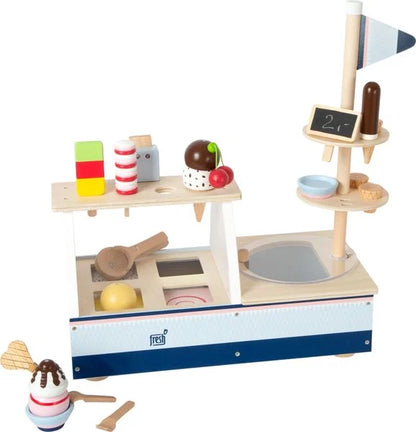 Small Foot Eistheke Fresh mit Zubehör, für Kinderküche und Kaufladen