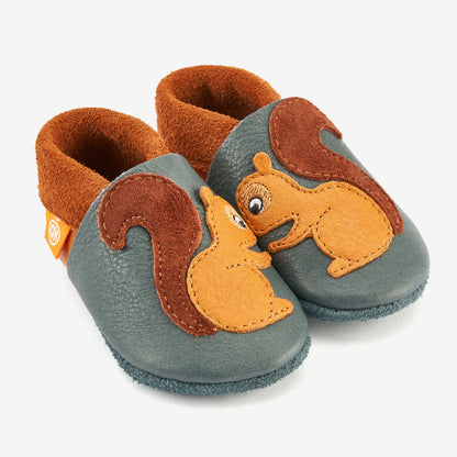 Orangenkinder Lederhausschuhe Knusper das Eichhörnchen